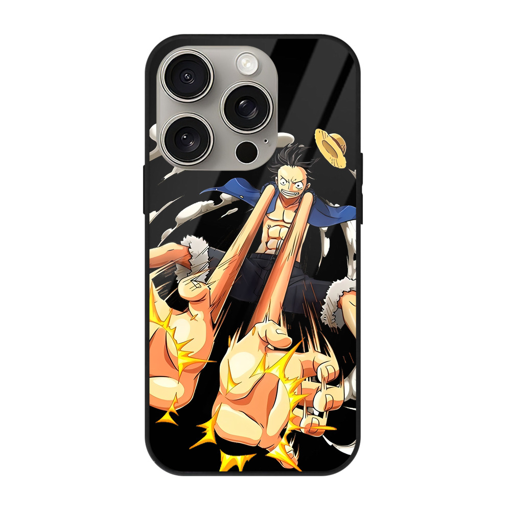 （画像用） ワンピース モンキー・D・ルフィ ONE PIECE Monkey D. Luffy 【iPhone15Pro対応】スマホケース 耐衝撃＆黄変防止 背面ガラス