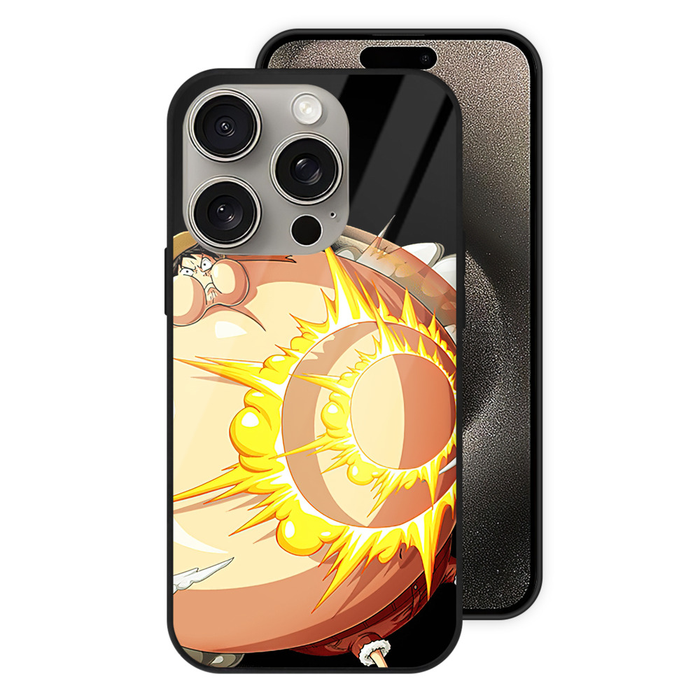 （画像用） ワンピース モンキー・D・ルフィ ONE PIECE Monkey D. Luffy 【iPhone15Pro対応】スマホケース 耐衝撃＆黄変防止 背面ガラス