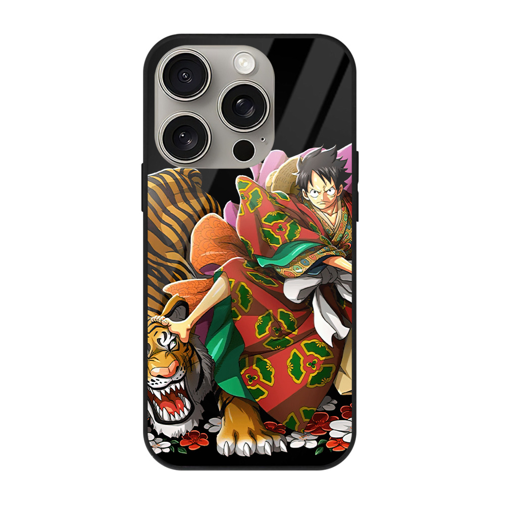 （画像用） ワンピース モンキー・D・ルフィ ONE PIECE Monkey D. Luffy 【iPhone15Pro対応】スマホケース 耐衝撃＆黄変防止 背面ガラス