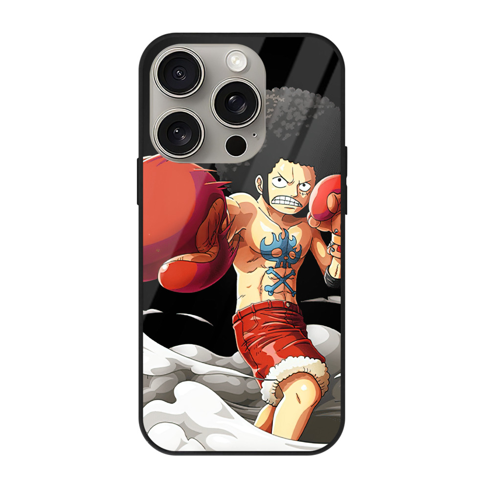 （画像用） ワンピース モンキー・D・ルフィ ONE PIECE Monkey D. Luffy 【iPhone15Pro対応】スマホケース 耐衝撃＆黄変防止 背面ガラス