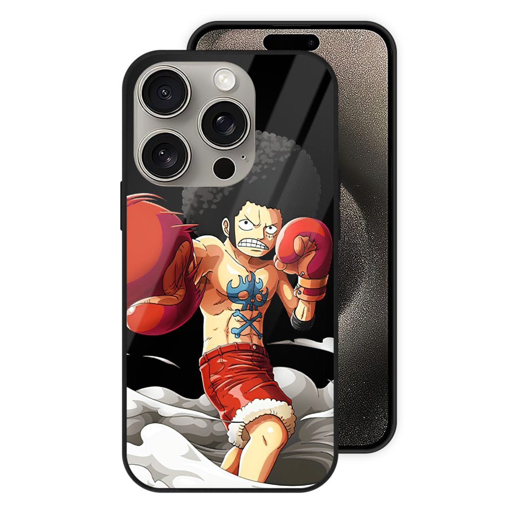 （画像用） ワンピース モンキー・D・ルフィ ONE PIECE Monkey D. Luffy 【iPhone15Pro対応】スマホケース 耐衝撃＆黄変防止 背面ガラス