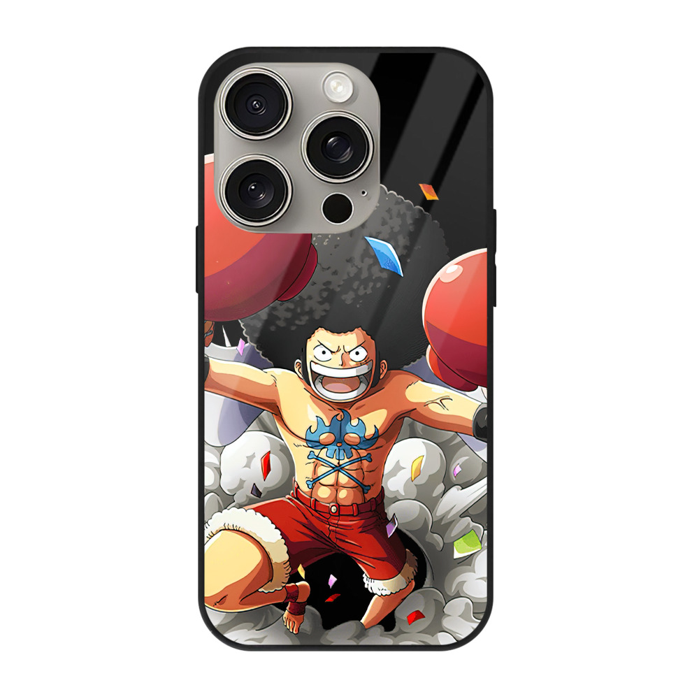 （画像用） ワンピース モンキー・D・ルフィ ONE PIECE Monkey D. Luffy 【iPhone15Pro対応】スマホケース 耐衝撃＆黄変防止 背面ガラス