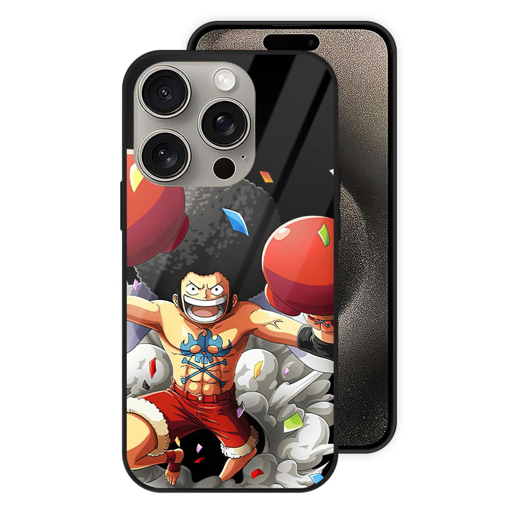 （画像用） ワンピース モンキー・D・ルフィ ONE PIECE Monkey D. Luffy 【iPhone15Pro対応】スマホケース 耐衝撃＆黄変防止 背面ガラス