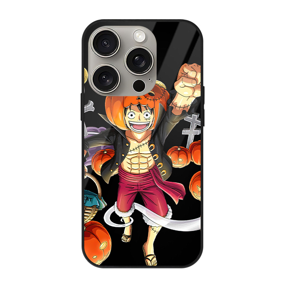 （画像用） ワンピース モンキー・D・ルフィ ONE PIECE Monkey D. Luffy 【iPhone15Pro対応】スマホケース 耐衝撃＆黄変防止 背面ガラス