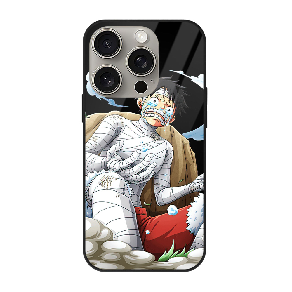 （画像用） ワンピース モンキー・D・ルフィ ONE PIECE Monkey D. Luffy 【iPhone15Pro対応】スマホケース 耐衝撃＆黄変防止 背面ガラス