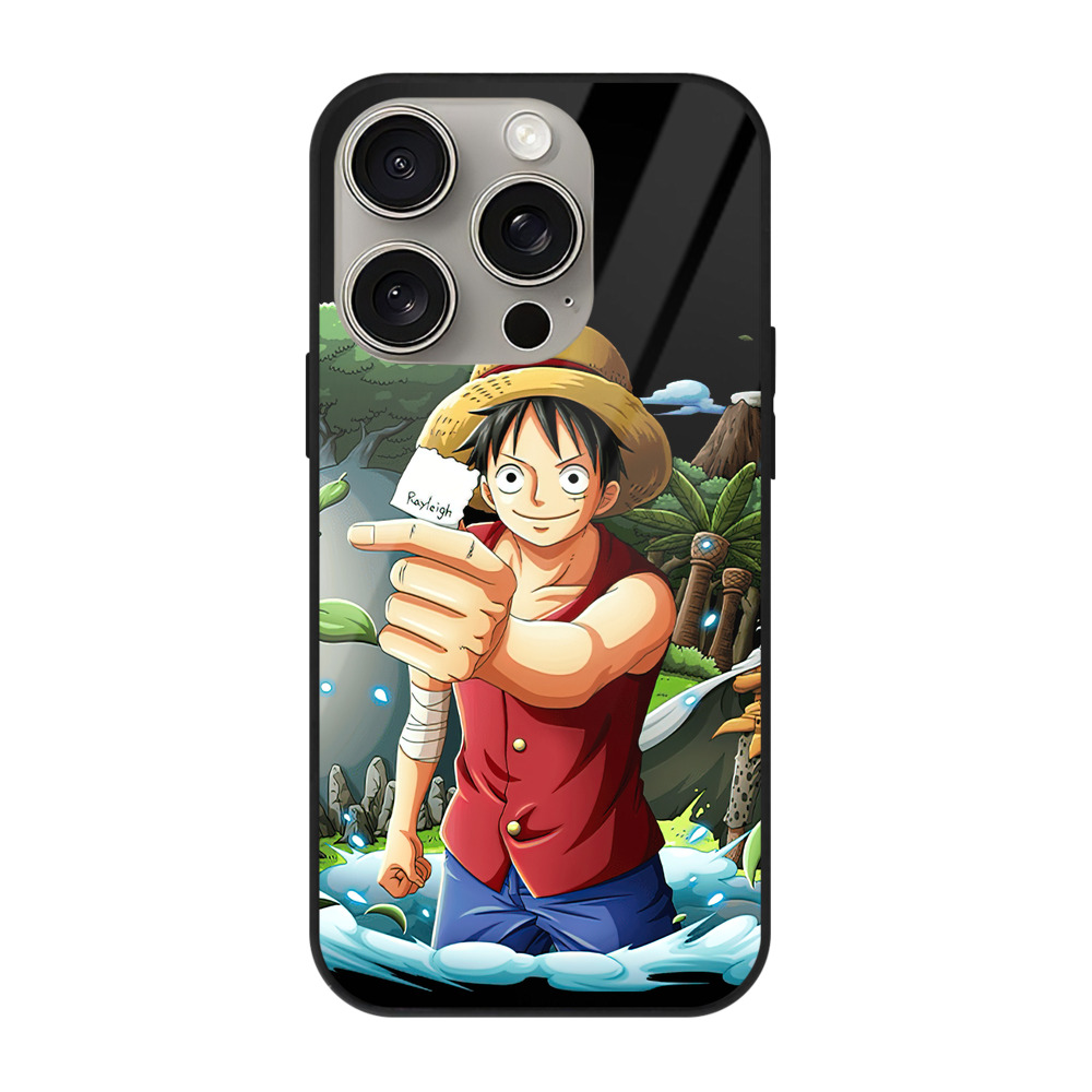 （画像用） ワンピース モンキー・D・ルフィ ONE PIECE Monkey D. Luffy 【iPhone15Pro対応】スマホケース 耐衝撃＆黄変防止 背面ガラス