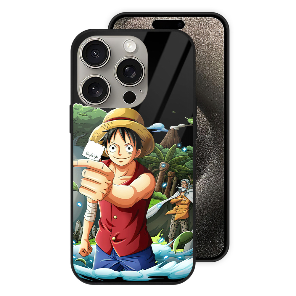 （画像用） ワンピース モンキー・D・ルフィ ONE PIECE Monkey D. Luffy 【iPhone15Pro対応】スマホケース 耐衝撃＆黄変防止 背面ガラス