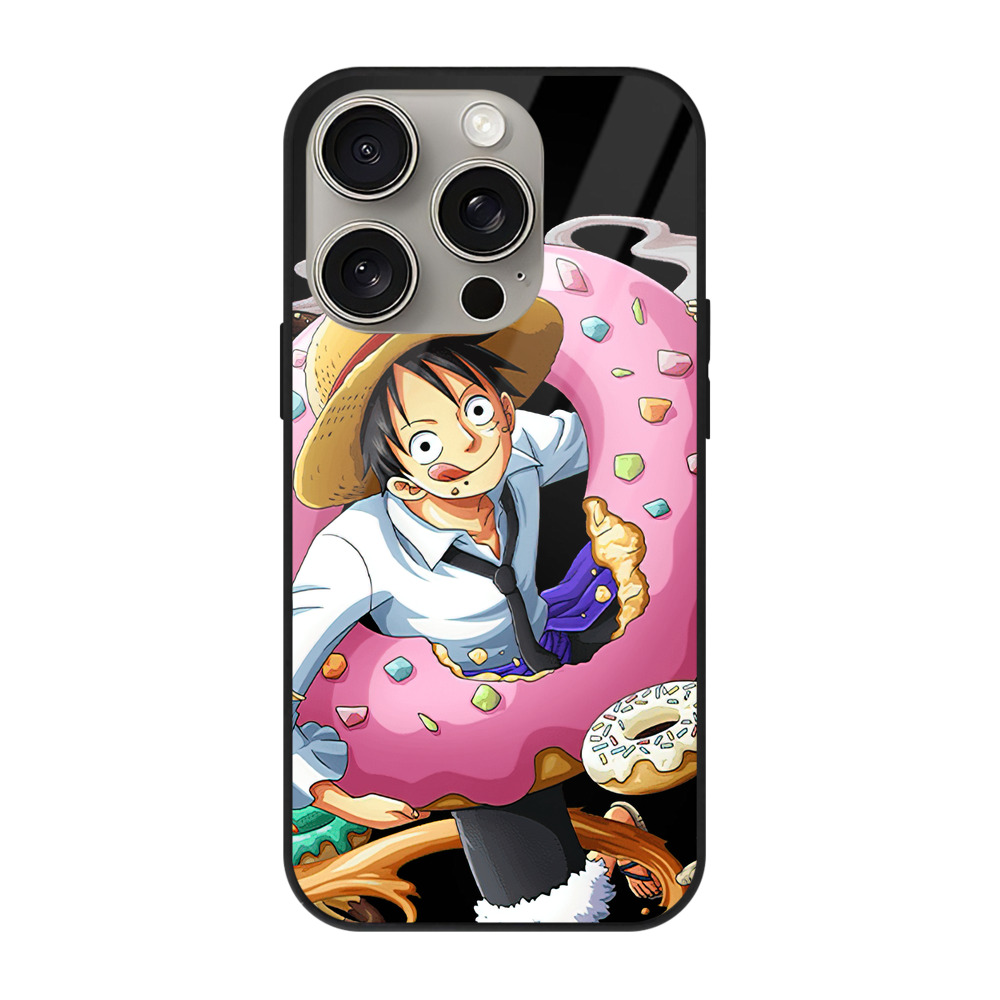 （画像用） ワンピース モンキー・D・ルフィ ONE PIECE Monkey D. Luffy 【iPhone15Pro対応】スマホケース 耐衝撃＆黄変防止 背面ガラス