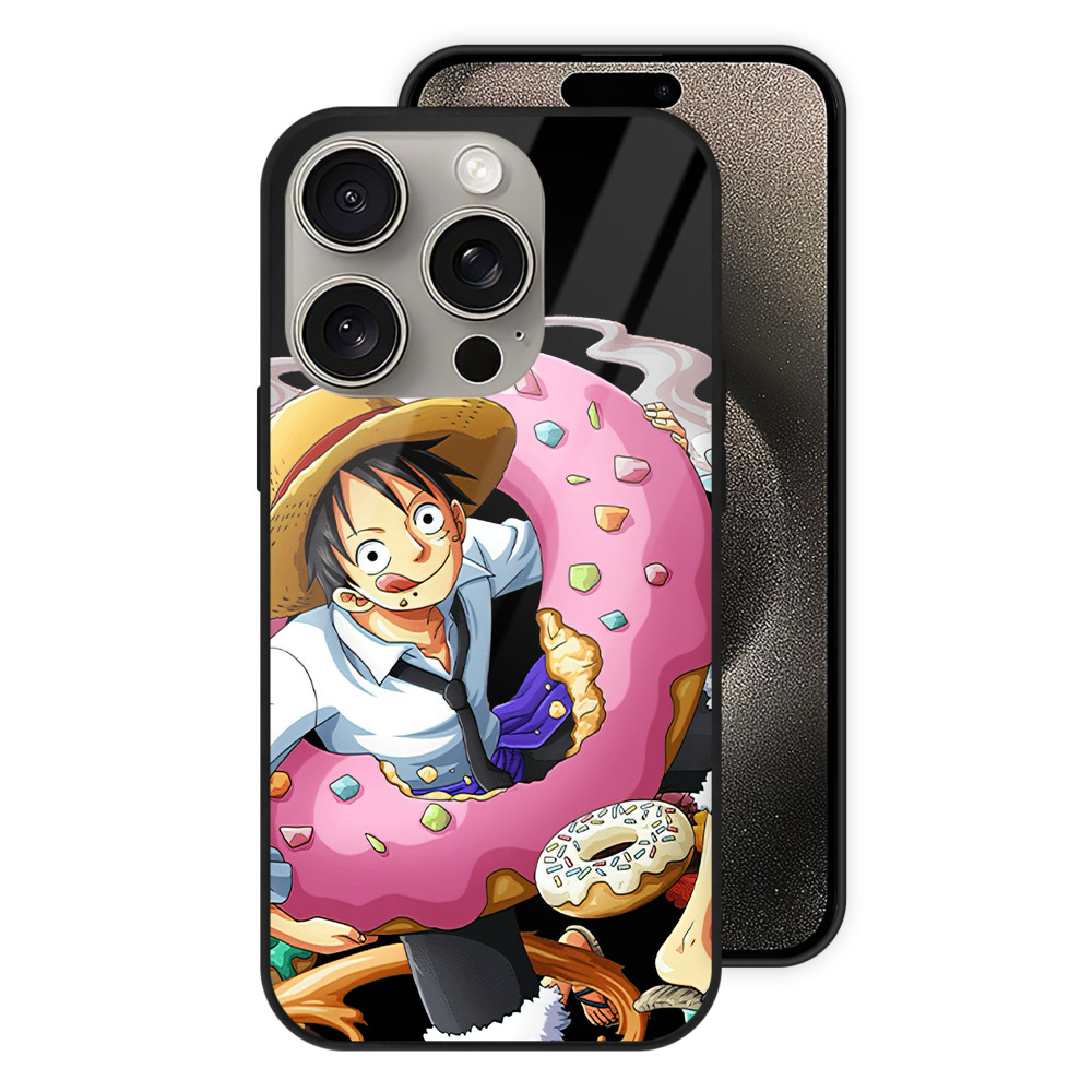 （画像用） ワンピース モンキー・D・ルフィ ONE PIECE Monkey D. Luffy 【iPhone15Pro対応】スマホケース 耐衝撃＆黄変防止 背面ガラス