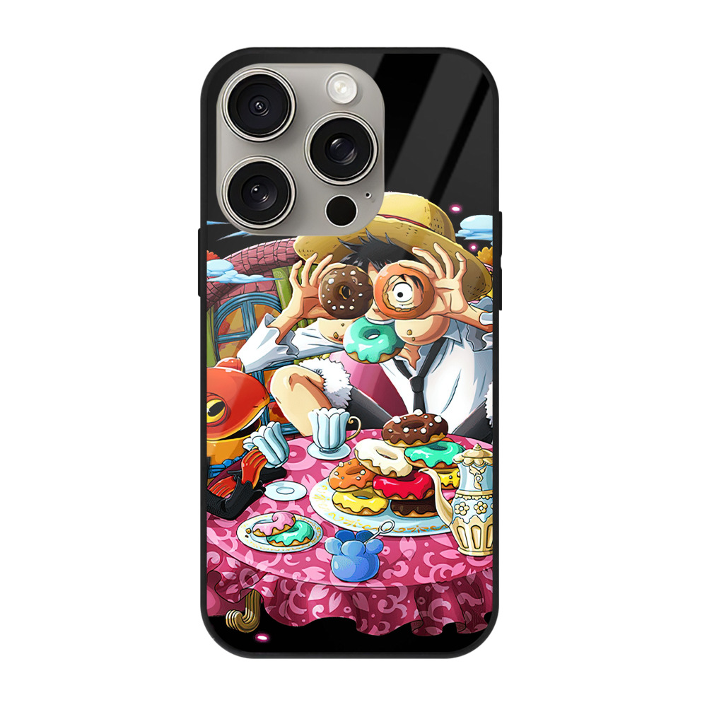 （画像用） ワンピース モンキー・D・ルフィ ONE PIECE Monkey D. Luffy 【iPhone15Pro対応】スマホケース 耐衝撃＆黄変防止 背面ガラス
