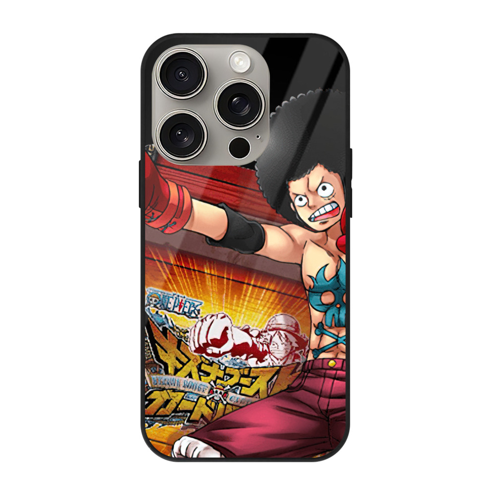 （画像用） ワンピース モンキー・D・ルフィ ONE PIECE Monkey D. Luffy 【iPhone15Pro対応】スマホケース 耐衝撃＆黄変防止 背面ガラス