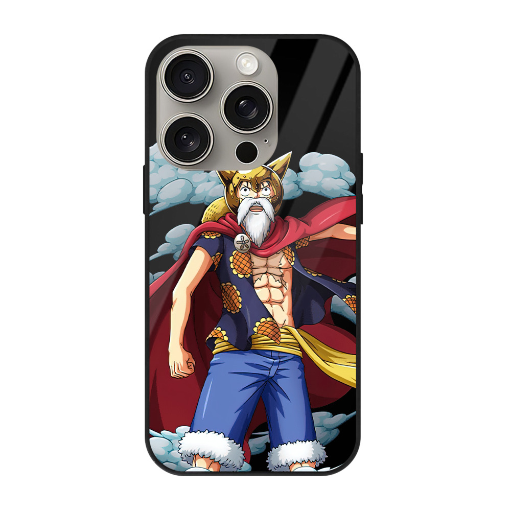 （画像用） ワンピース モンキー・D・ルフィ ONE PIECE Monkey D. Luffy 【iPhone15Pro対応】スマホケース 耐衝撃＆黄変防止 背面ガラス