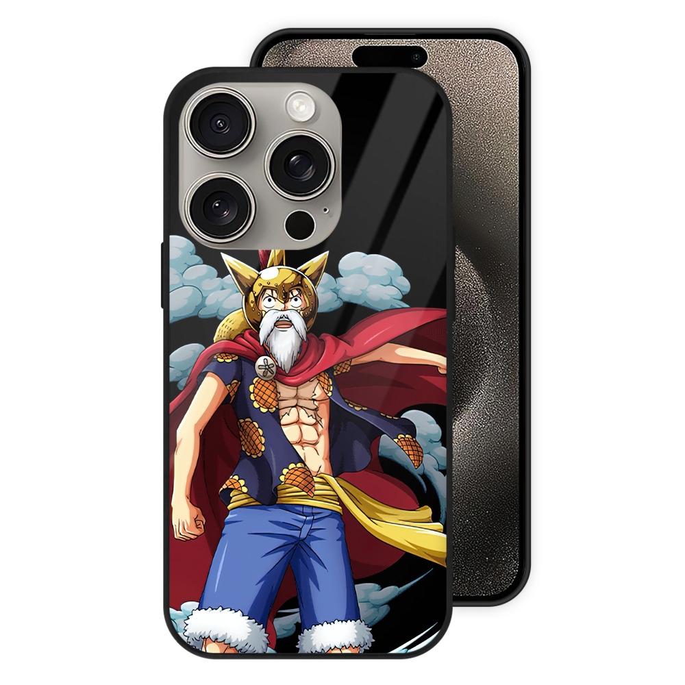 （画像用） ワンピース モンキー・D・ルフィ ONE PIECE Monkey D. Luffy 【iPhone15Pro対応】スマホケース 耐衝撃＆黄変防止 背面ガラス