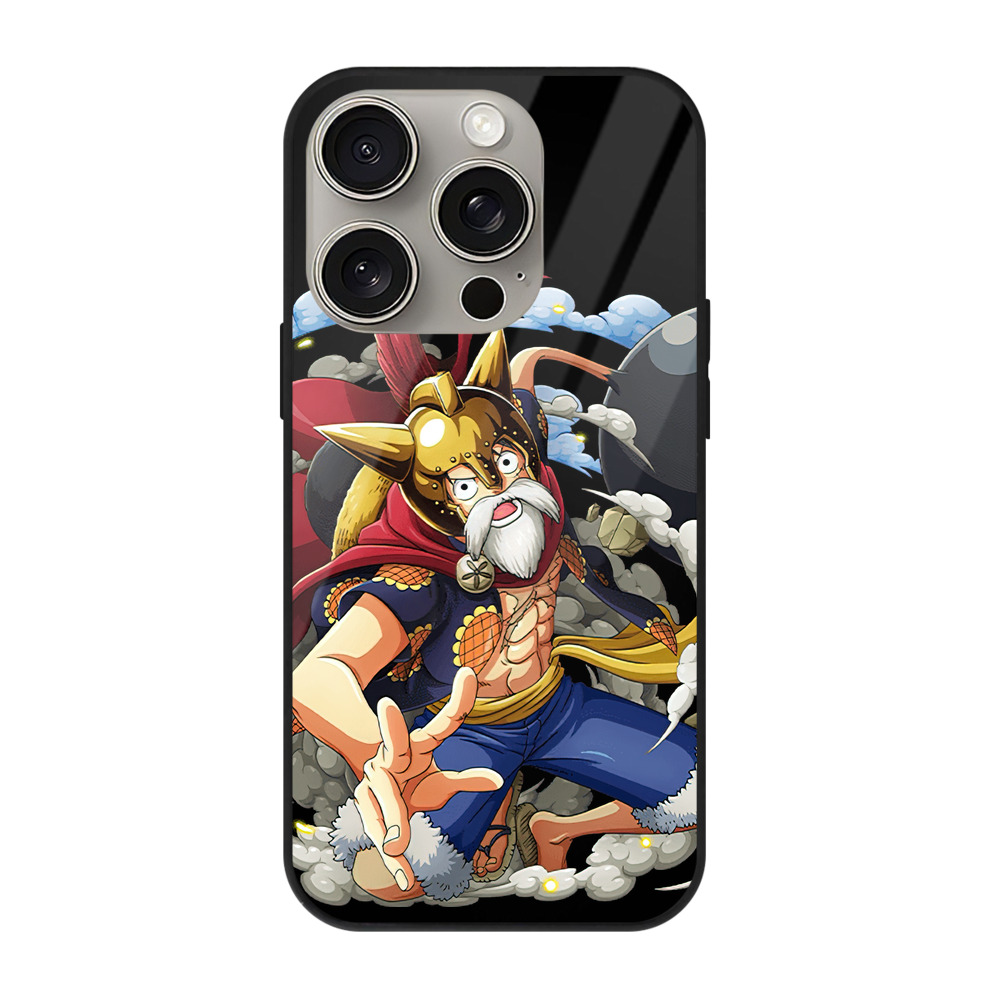 （画像用） ワンピース モンキー・D・ルフィ ONE PIECE Monkey D. Luffy 【iPhone15Pro対応】スマホケース 耐衝撃＆黄変防止 背面ガラス