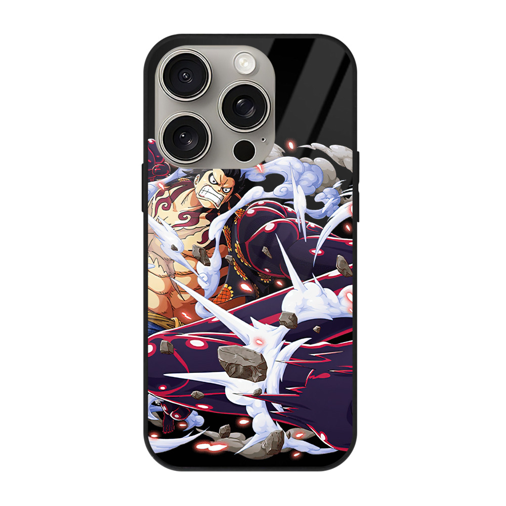 （画像用） ワンピース モンキー・D・ルフィ ONE PIECE Monkey D. Luffy 【iPhone15Pro対応】スマホケース 耐衝撃＆黄変防止 背面ガラス