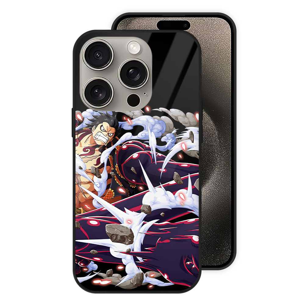 （画像用） ワンピース モンキー・D・ルフィ ONE PIECE Monkey D. Luffy 【iPhone15Pro対応】スマホケース 耐衝撃＆黄変防止 背面ガラス