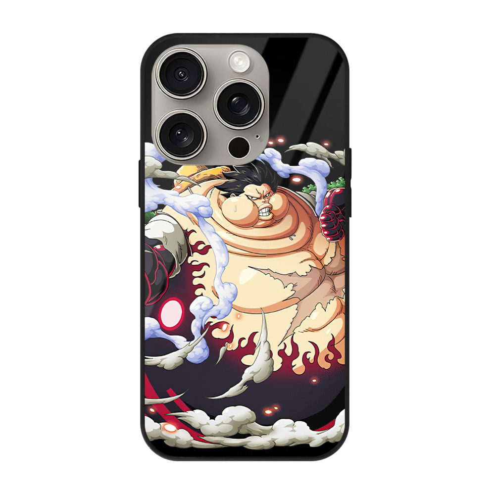 （画像用） ワンピース モンキー・D・ルフィ ONE PIECE Monkey D. Luffy 【iPhone15Pro対応】スマホケース 耐衝撃＆黄変防止 背面ガラス
