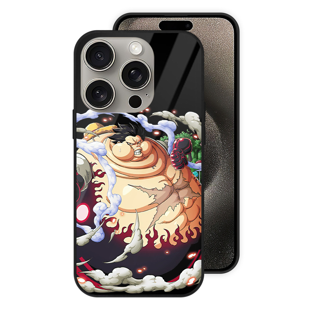 （画像用） ワンピース モンキー・D・ルフィ ONE PIECE Monkey D. Luffy 【iPhone15Pro対応】スマホケース 耐衝撃＆黄変防止 背面ガラス