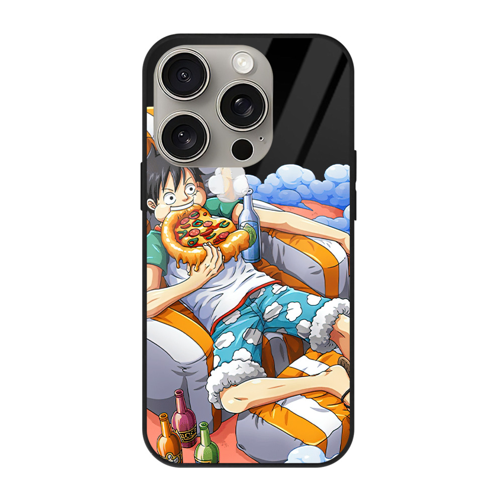 （画像用） ワンピース モンキー・D・ルフィ ONE PIECE Monkey D. Luffy 【iPhone15Pro対応】スマホケース 耐衝撃＆黄変防止 背面ガラス