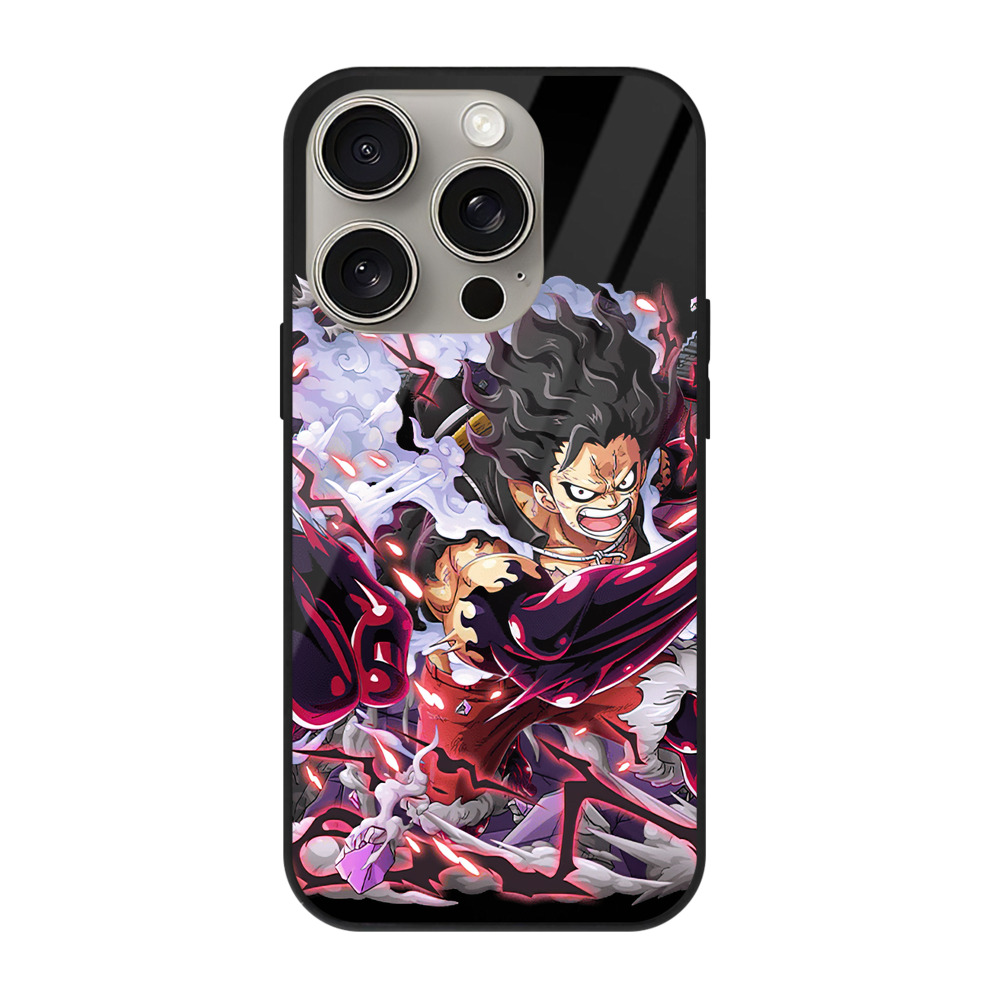 （画像用） ワンピース モンキー・D・ルフィ ONE PIECE Monkey D. Luffy 【iPhone15Pro対応】スマホケース 耐衝撃＆黄変防止 背面ガラス