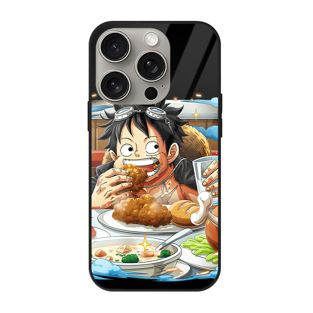 （画像用） ワンピース モンキー・D・ルフィ ONE PIECE Monkey D. Luffy 【iPhone15Pro対応】スマホケース 耐衝撃＆黄変防止 背面ガラス