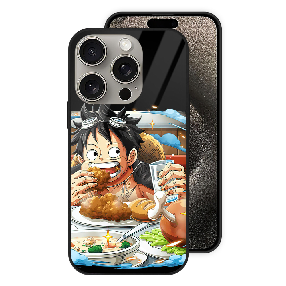 （画像用） ワンピース モンキー・D・ルフィ ONE PIECE Monkey D. Luffy 【iPhone15Pro対応】スマホケース 耐衝撃＆黄変防止 背面ガラス