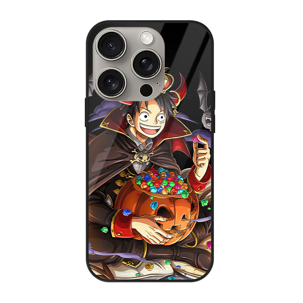（画像用） ワンピース モンキー・D・ルフィ ONE PIECE Monkey D. Luffy 【iPhone15Pro対応】スマホケース 耐衝撃＆黄変防止 背面ガラス