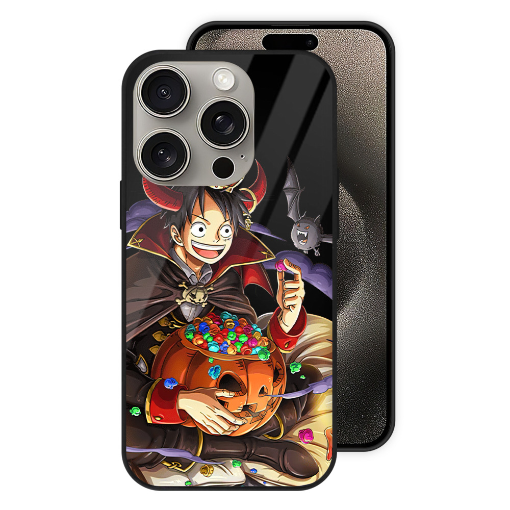 （画像用） ワンピース モンキー・D・ルフィ ONE PIECE Monkey D. Luffy 【iPhone15Pro対応】スマホケース 耐衝撃＆黄変防止 背面ガラス