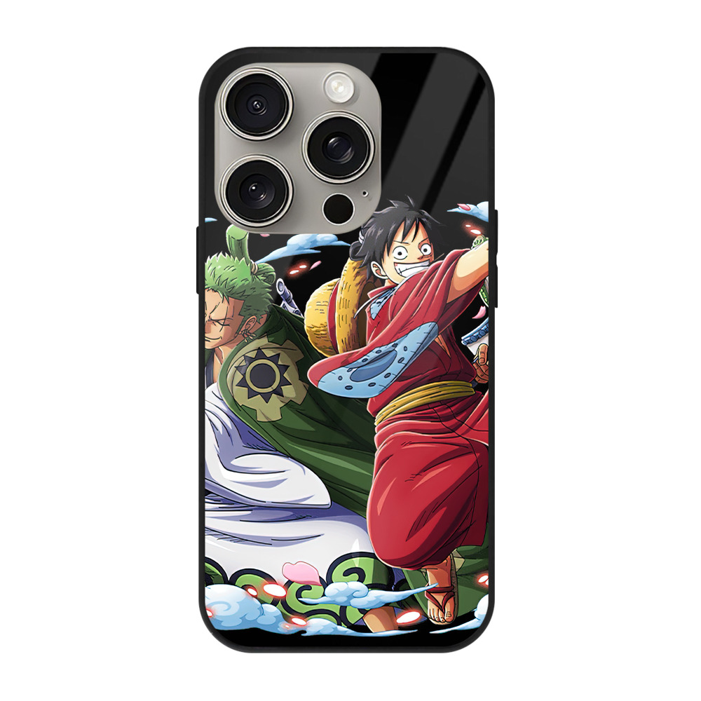 （画像用） ワンピース モンキー・D・ルフィ ONE PIECE Monkey D. Luffy 【iPhone15Pro対応】スマホケース 耐衝撃＆黄変防止 背面ガラス