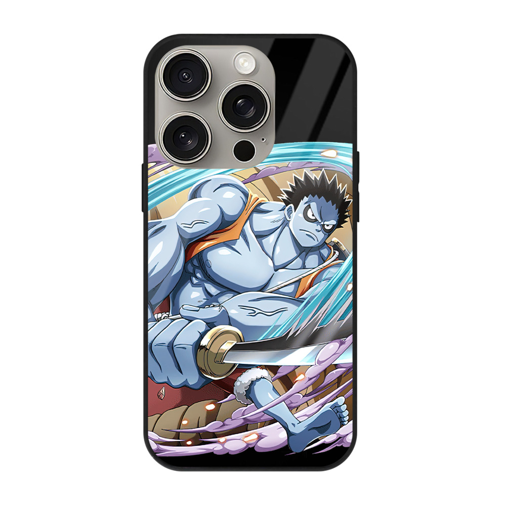 （画像用） ワンピース モンキー・D・ルフィ ONE PIECE Monkey D. Luffy 【iPhone15Pro対応】スマホケース 耐衝撃＆黄変防止 背面ガラス