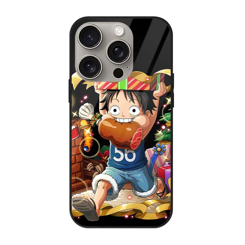 （画像用） ワンピース モンキー・D・ルフィ ONE PIECE Monkey D. Luffy 【iPhone15Pro対応】スマホケース 耐衝撃＆黄変防止 背面ガラス