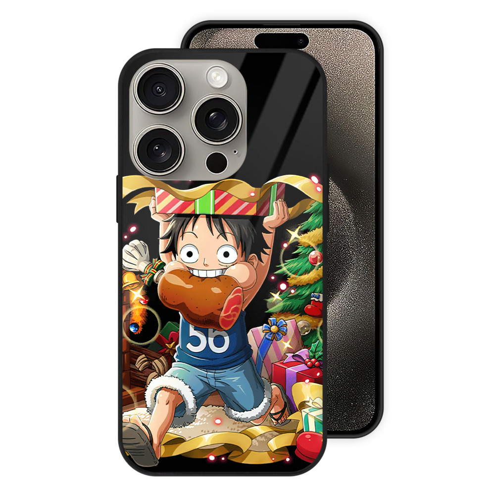 （画像用） ワンピース モンキー・D・ルフィ ONE PIECE Monkey D. Luffy 【iPhone15Pro対応】スマホケース 耐衝撃＆黄変防止 背面ガラス