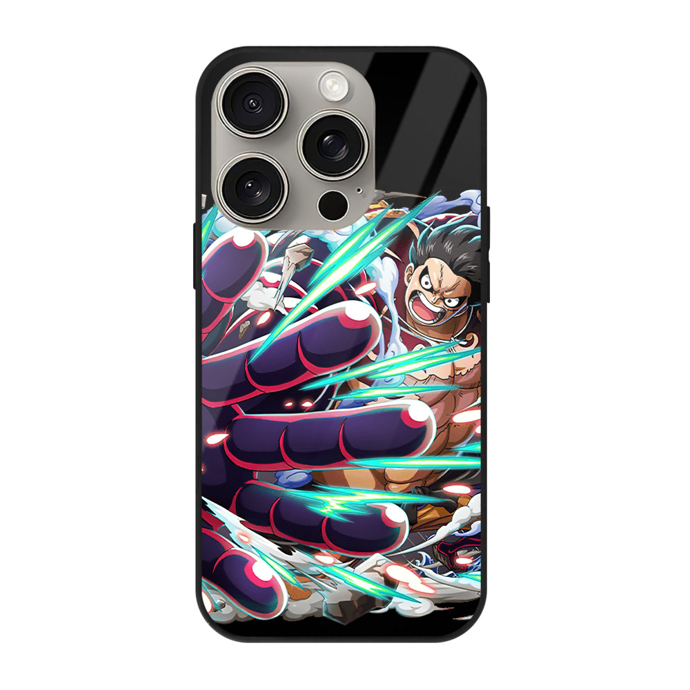 （画像用） ワンピース モンキー・D・ルフィ ONE PIECE Monkey D. Luffy 【iPhone15Pro対応】スマホケース 耐衝撃＆黄変防止 背面ガラス