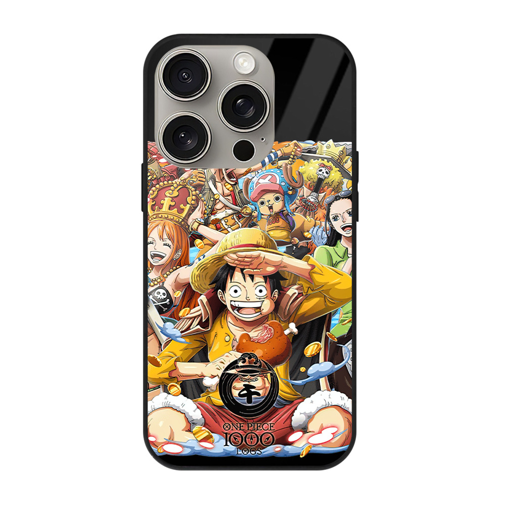 （画像用） ワンピース モンキー・D・ルフィ ONE PIECE Monkey D. Luffy 【iPhone15Pro対応】スマホケース 耐衝撃＆黄変防止 背面ガラス