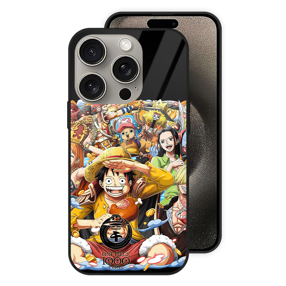 （画像用） ワンピース モンキー・D・ルフィ ONE PIECE Monkey D. Luffy 【iPhone15Pro対応】スマホケース 耐衝撃＆黄変防止 背面ガラス