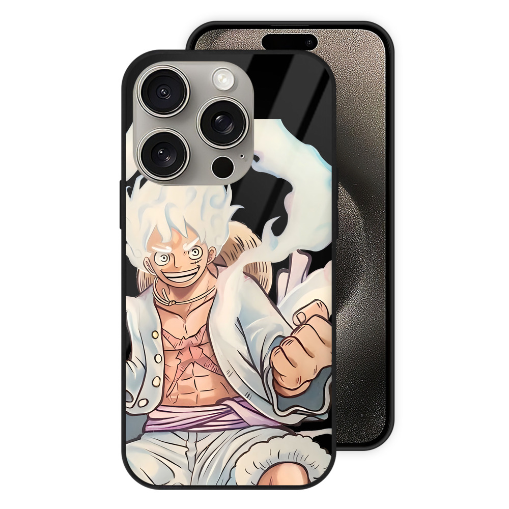 （画像用） ワンピース モンキー・D・ルフィ ONE PIECE Monkey D. Luffy 【iPhone15Pro対応】スマホケース 耐衝撃＆黄変防止 背面ガラス