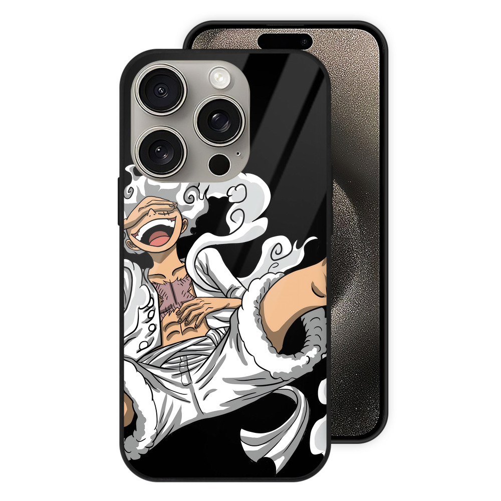 （画像用） ワンピース モンキー・D・ルフィ ONE PIECE Monkey D. Luffy 【iPhone15Pro対応】スマホケース 耐衝撃＆黄変防止 背面ガラス