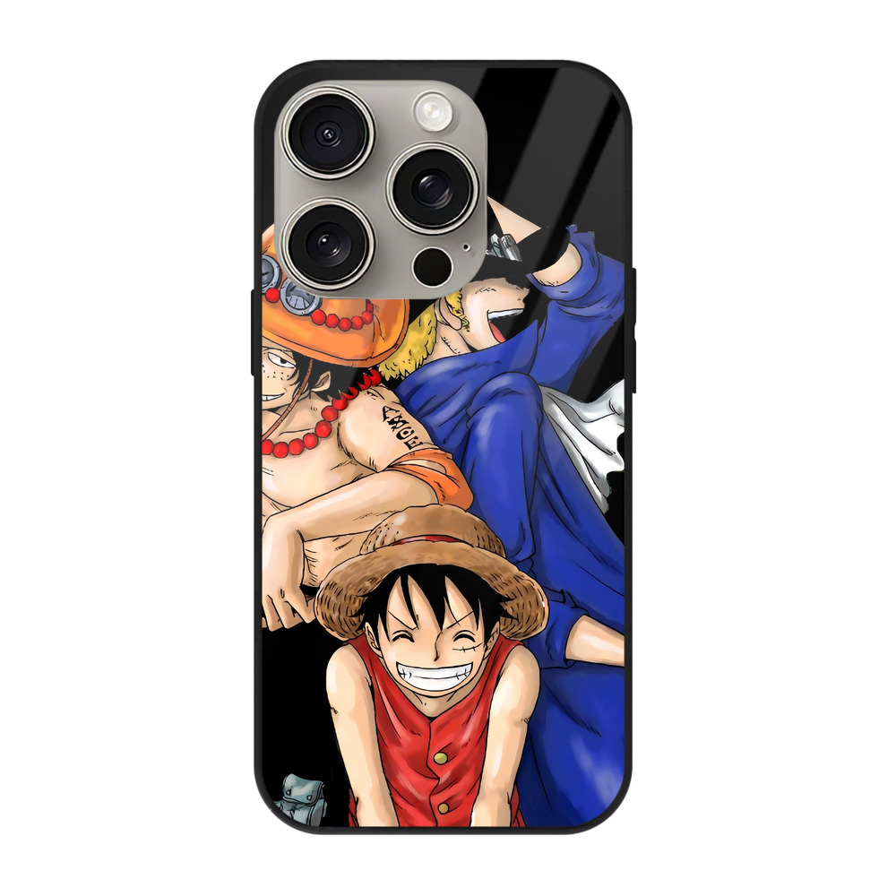 （画像用） ワンピース モンキー・D・ルフィ ONE PIECE Monkey D. Luffy 【iPhone15Pro対応】スマホケース 耐衝撃＆黄変防止 背面ガラス