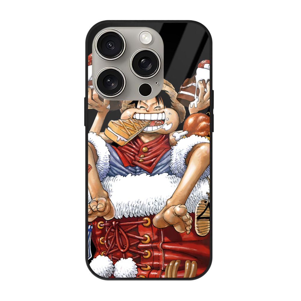 （画像用） ワンピース モンキー・D・ルフィ ONE PIECE Monkey D. Luffy 【iPhone15Pro対応】スマホケース 耐衝撃＆黄変防止 背面ガラス