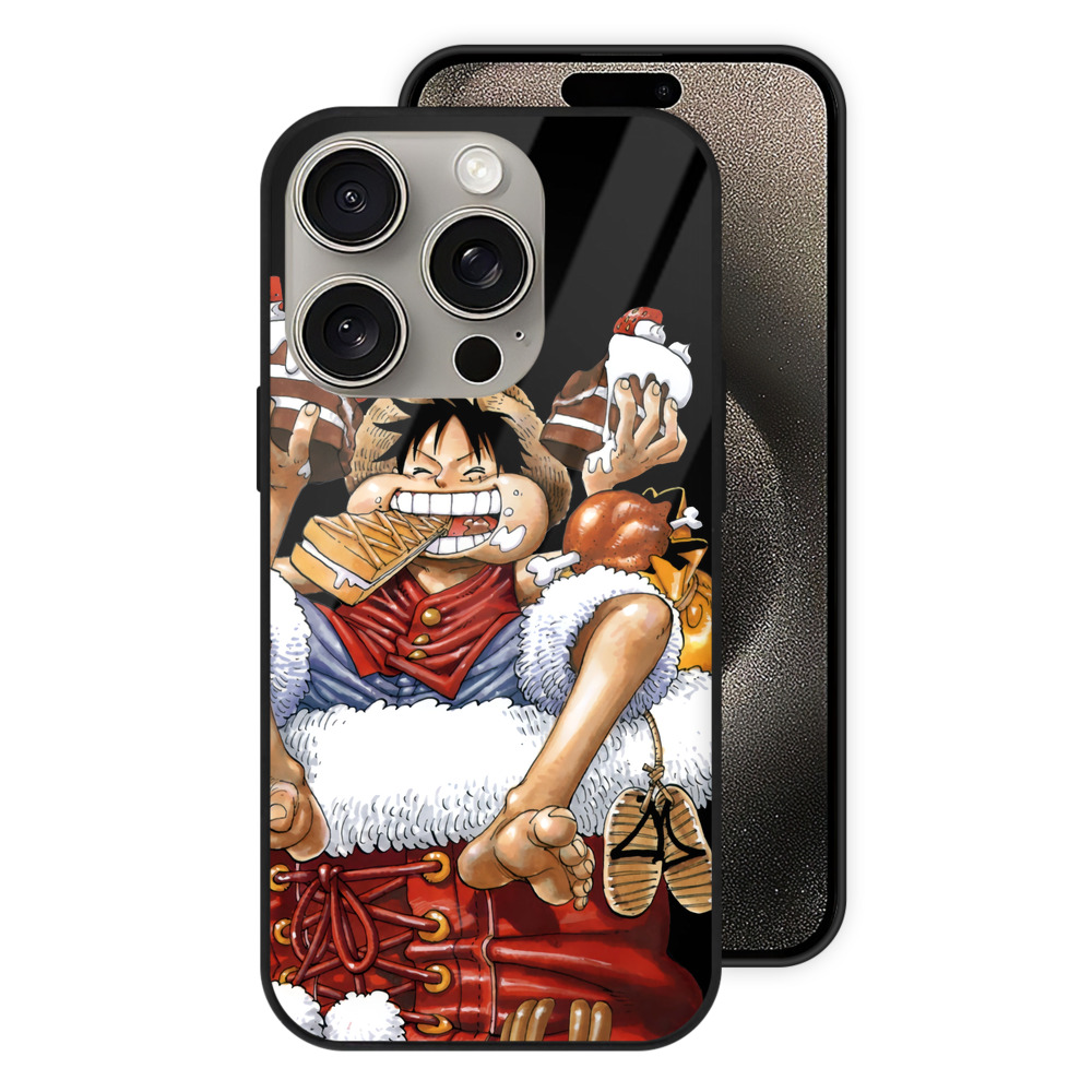 （画像用） ワンピース モンキー・D・ルフィ ONE PIECE Monkey D. Luffy 【iPhone15Pro対応】スマホケース 耐衝撃＆黄変防止 背面ガラス