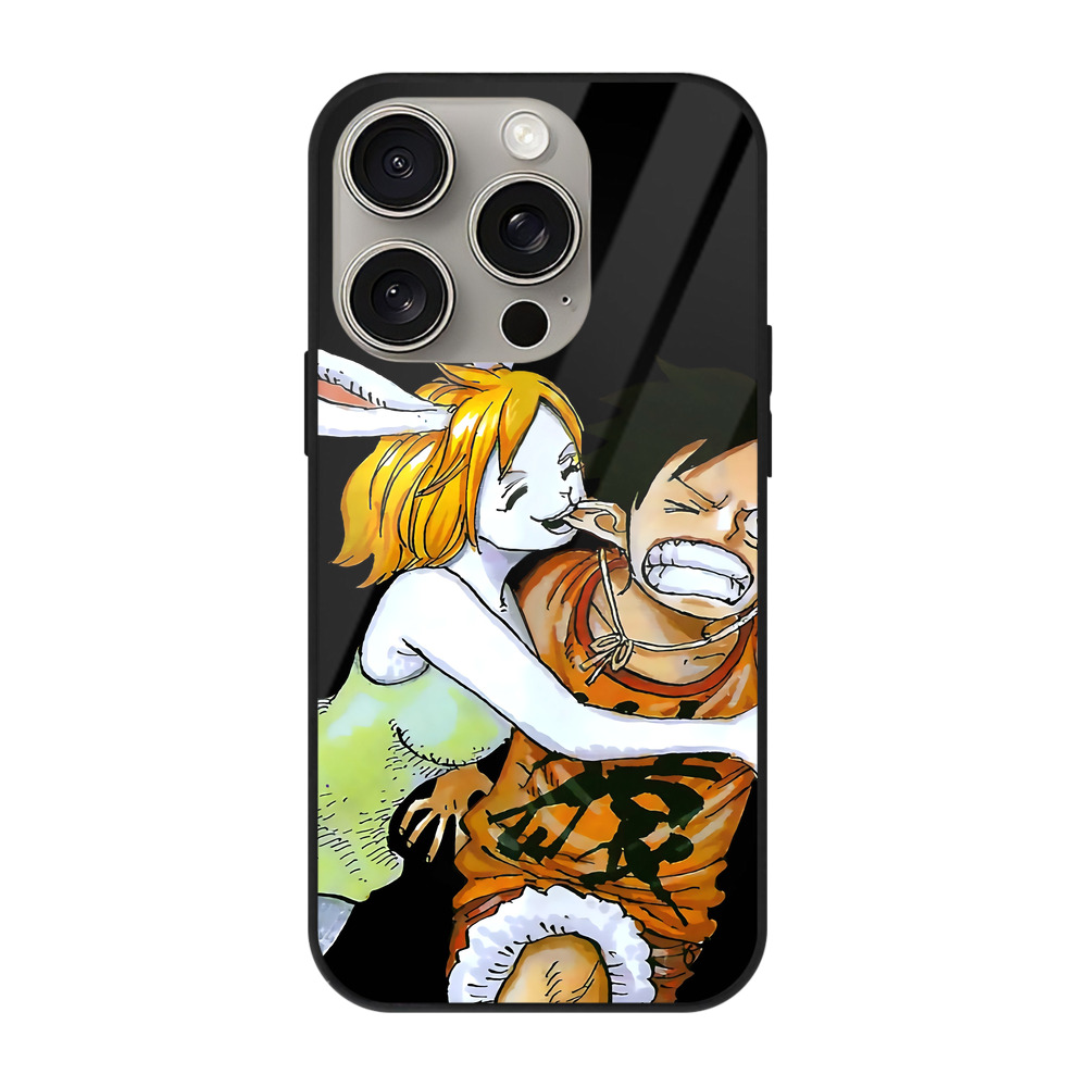 （画像用） ワンピース モンキー・D・ルフィ ONE PIECE Monkey D. Luffy 【iPhone15Pro対応】スマホケース 耐衝撃＆黄変防止 背面ガラス
