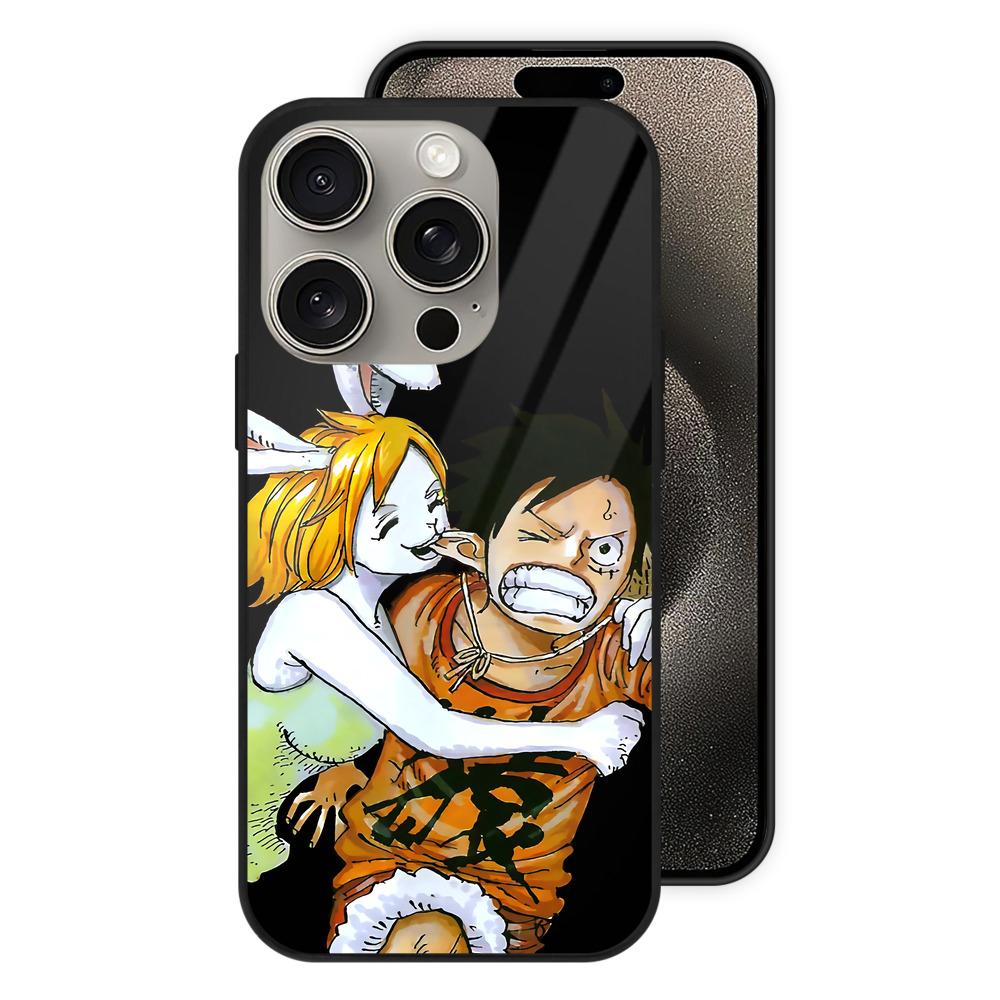 （画像用） ワンピース モンキー・D・ルフィ ONE PIECE Monkey D. Luffy 【iPhone15Pro対応】スマホケース 耐衝撃＆黄変防止 背面ガラス