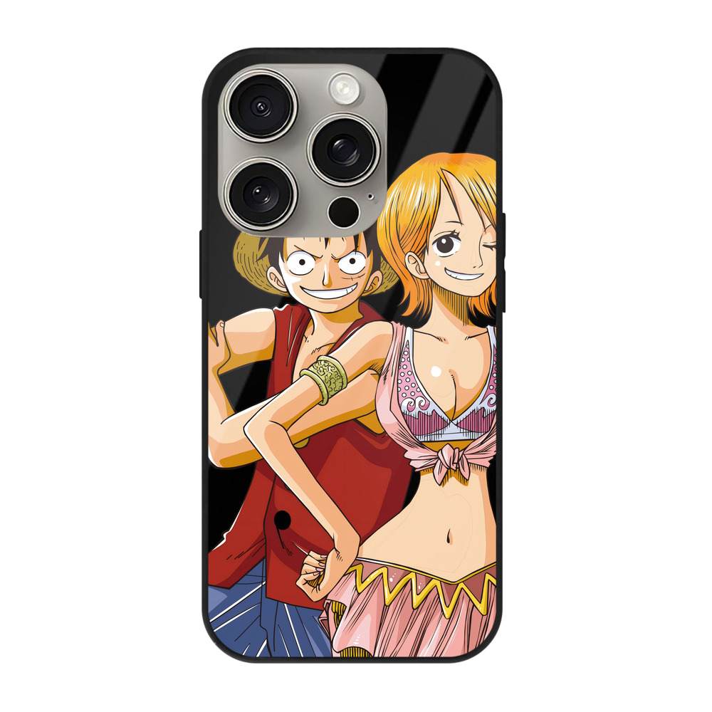 （画像用） ワンピース モンキー・D・ルフィ ONE PIECE Monkey D. Luffy 【iPhone15Pro対応】スマホケース 耐衝撃＆黄変防止 背面ガラス