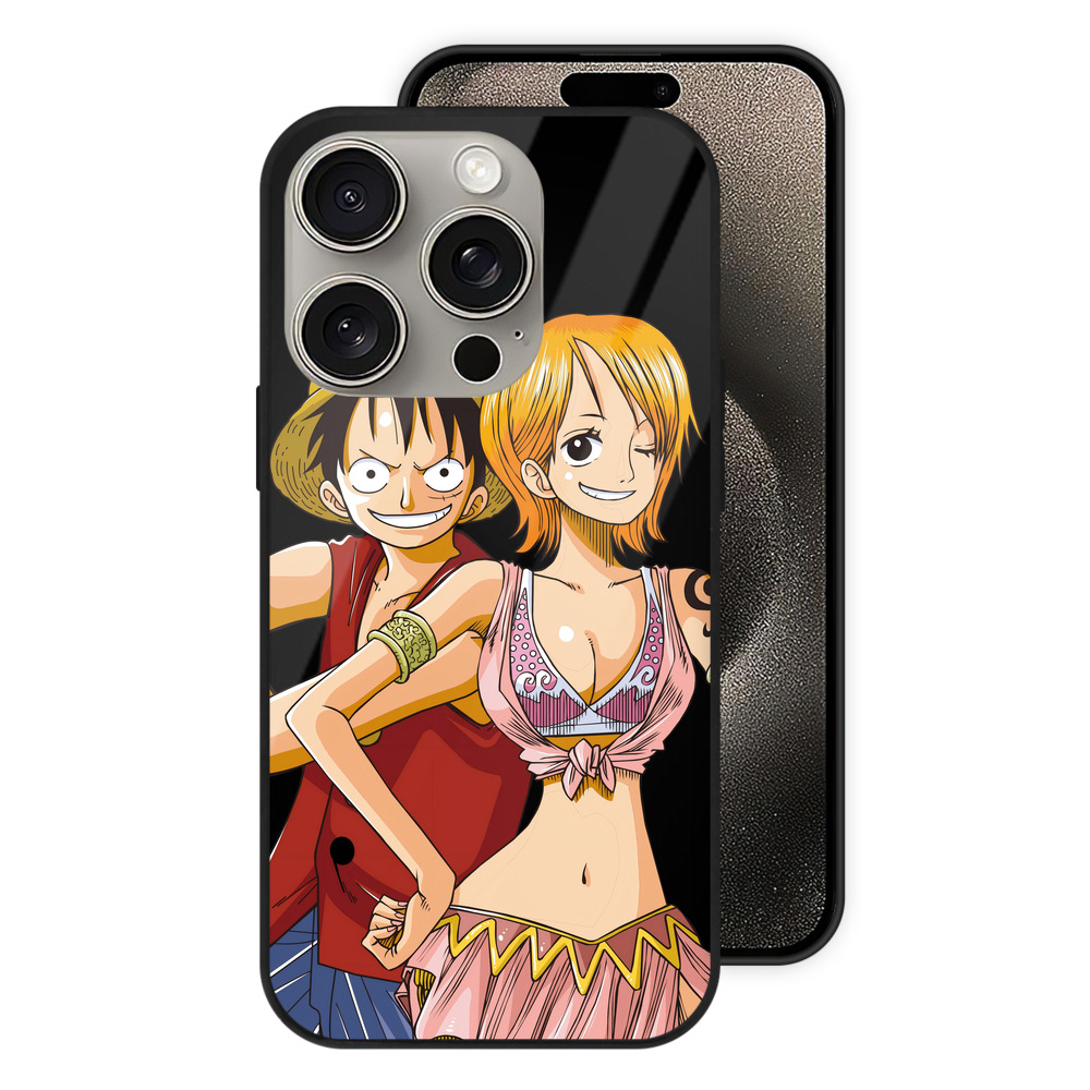 （画像用） ワンピース モンキー・D・ルフィ ONE PIECE Monkey D. Luffy 【iPhone15Pro対応】スマホケース 耐衝撃＆黄変防止 背面ガラス