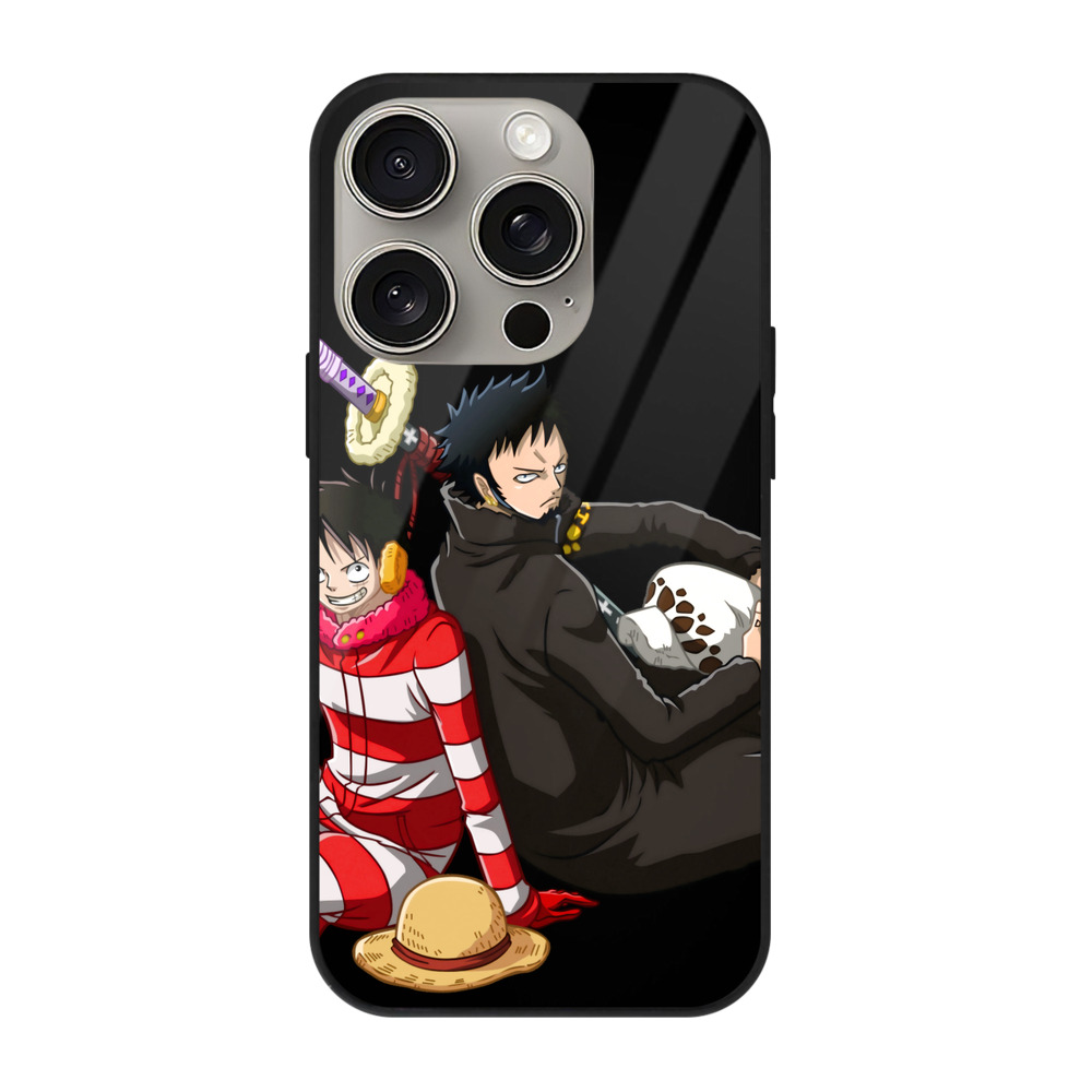 （画像用） ワンピース モンキー・D・ルフィ ONE PIECE Monkey D. Luffy 【iPhone15Pro対応】スマホケース 耐衝撃＆黄変防止 背面ガラス