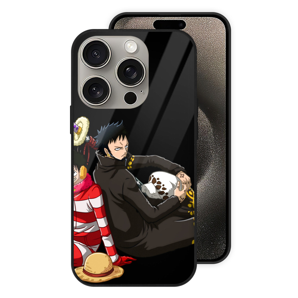 （画像用） ワンピース モンキー・D・ルフィ ONE PIECE Monkey D. Luffy 【iPhone15Pro対応】スマホケース 耐衝撃＆黄変防止 背面ガラス