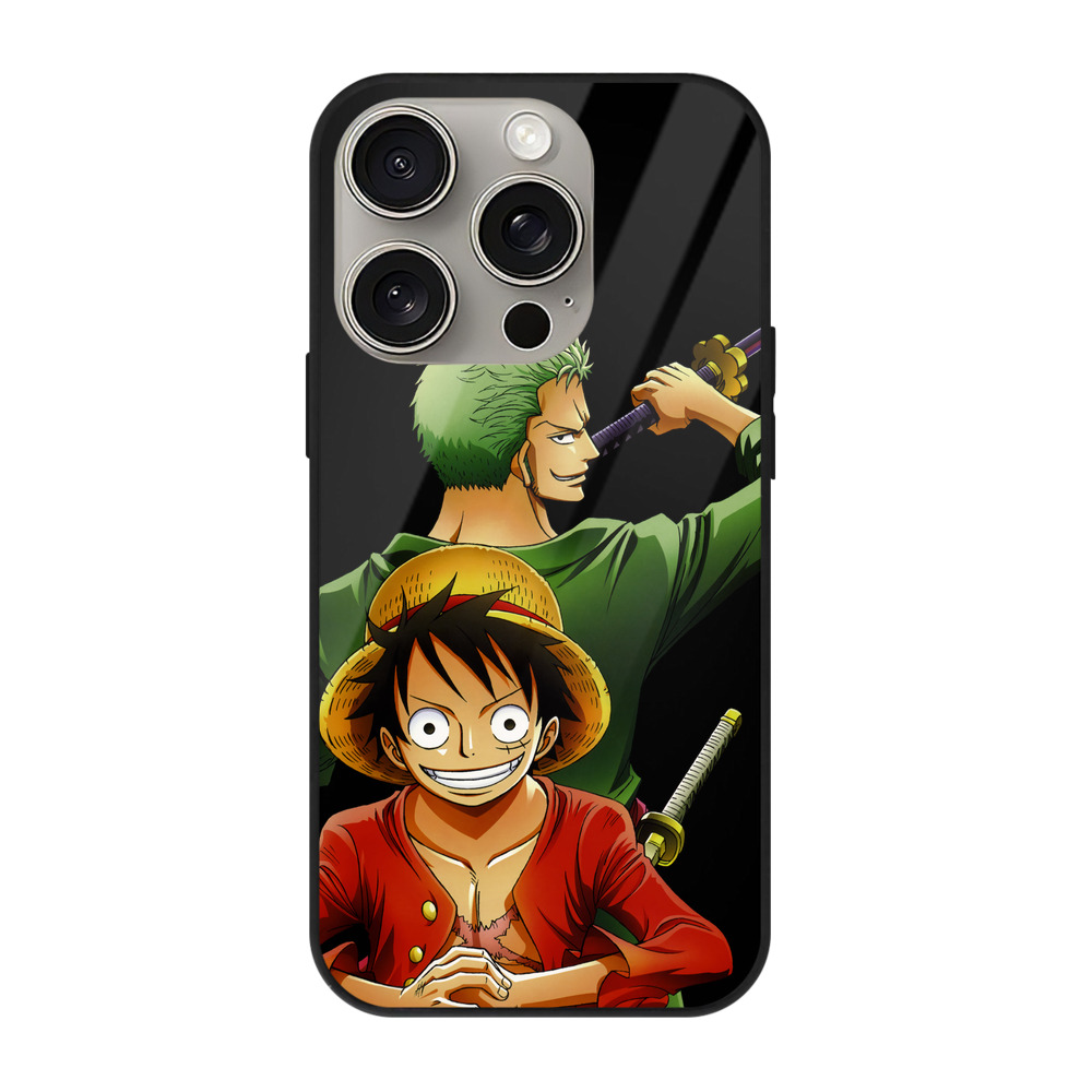 （画像用） ワンピース モンキー・D・ルフィ ONE PIECE Monkey D. Luffy 【iPhone15Pro対応】スマホケース 耐衝撃＆黄変防止 背面ガラス