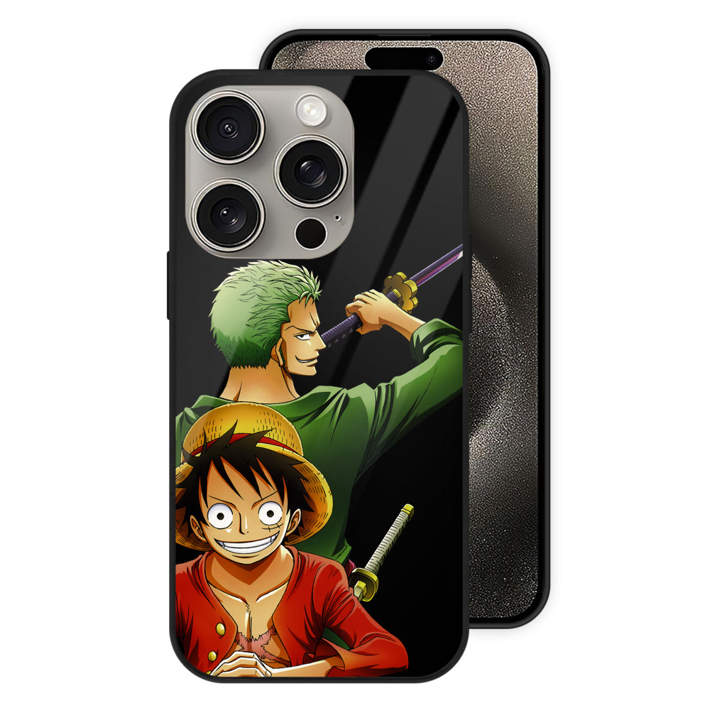 （画像用） ワンピース モンキー・D・ルフィ ONE PIECE Monkey D. Luffy 【iPhone15Pro対応】スマホケース 耐衝撃＆黄変防止 背面ガラス