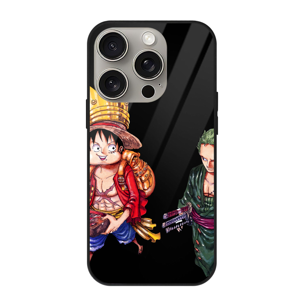 （画像用） ワンピース モンキー・D・ルフィ ONE PIECE Monkey D. Luffy 【iPhone15Pro対応】スマホケース 耐衝撃＆黄変防止 背面ガラス