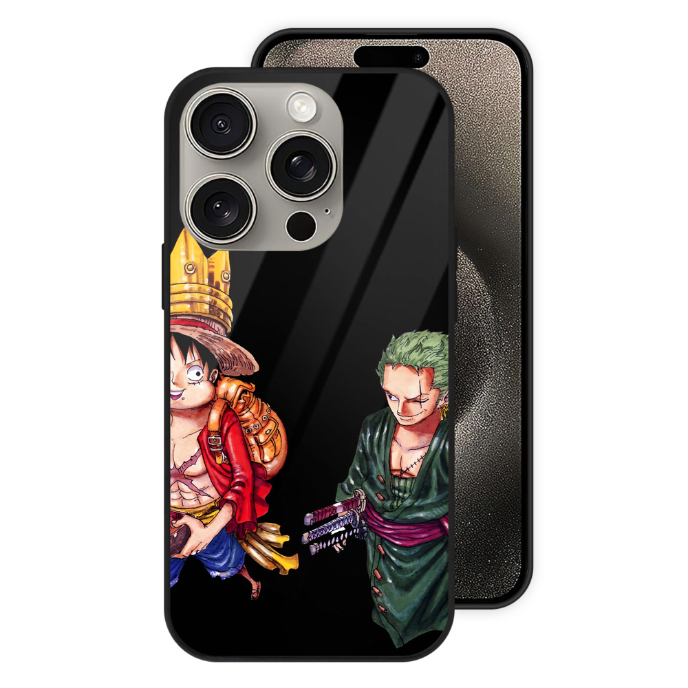 （画像用） ワンピース モンキー・D・ルフィ ONE PIECE Monkey D. Luffy 【iPhone15Pro対応】スマホケース 耐衝撃＆黄変防止 背面ガラス